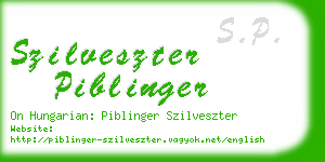 szilveszter piblinger business card